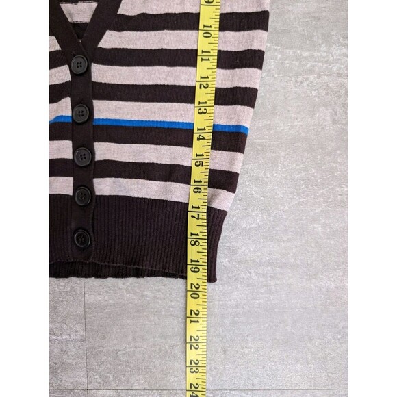 Women's Take Out Button Down Open Front Cardigan 3/4 Sleeve Brown Size Large Y2K - Picture 7 of 8